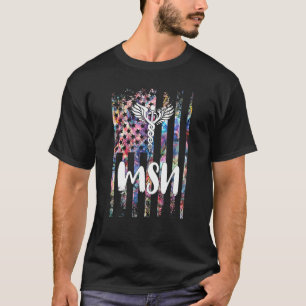 msn - amerikaanse vlaggenstaat wetenschapsbeoefena t-shirt