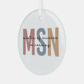 MSN Master of Science in het Afstuderen Verpleegku Glas Ornament (Voorkant links)