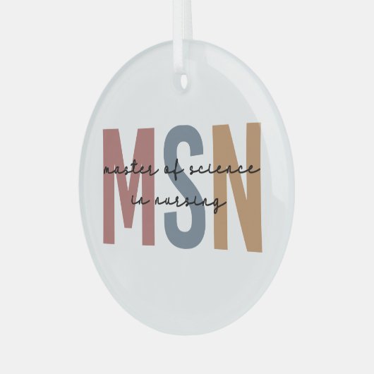MSN Master of Science in het Afstuderen Verpleegku Glas Ornament (Voorkant links)