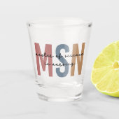 MSN Master of Science in het Afstuderen Verpleegku Shot Glas (Voorkant)