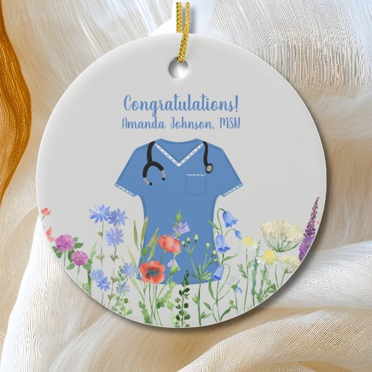 MSN Nurse Blue Scrubs Keramisch Ornament