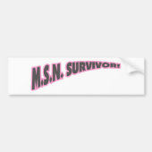 MSN overleving in roze Bumpersticker (Voorkant)