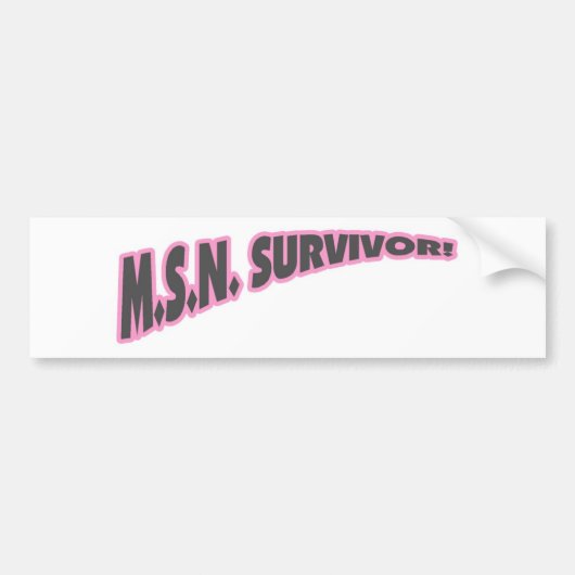 MSN overleving in roze Bumpersticker (Voorkant)