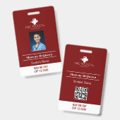 MSN RN FNP Studentverpleegster Rode Foto QR-code Badge (Voor- en achterkant)