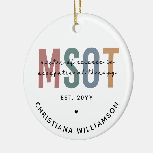 MSOT Master of Science in Occupational Therapy Keramisch Ornament (Links)