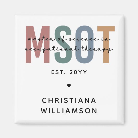 MSOT Master of Science in Occupational Therapy Magneet (Voorkant)