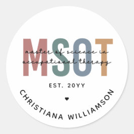 MSOT Master of Science in Occupational Therapy Ronde Sticker