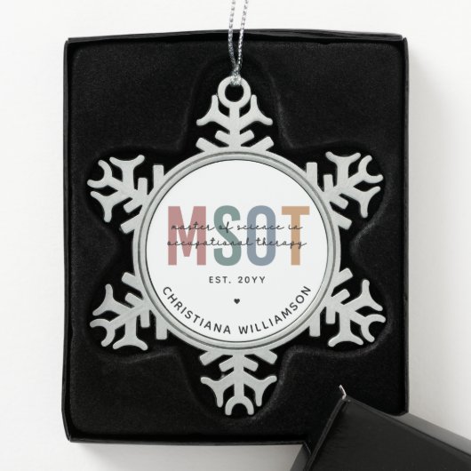 MSOT Master of Science in Occupational Therapy Tin Sneeuwvlok Ornament (Kistje)
