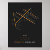 MSP - Minneapolis-St. Paul Airport Runway Diagram Poster (Voorkant)