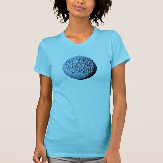 MST3K Maan T-Shirt (Light Aqua) (Voorkant)