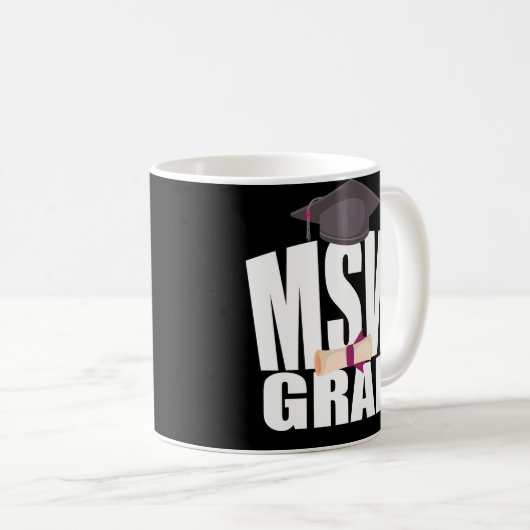 MSW Afstuderen Gift Coffee Mok Masters voor sociaa (Voorkant rechts)