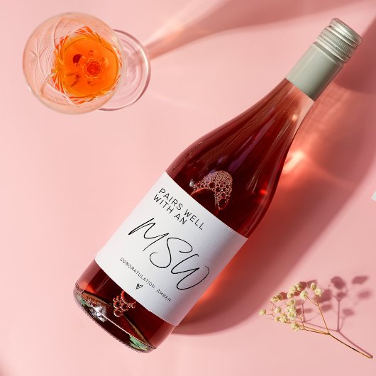 MSW Graduation Party Master of Social Work Wijn Etiket