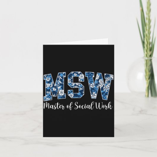 Msw master in sociaal werk afstuderen msw afgestud kaart (Voorkant)