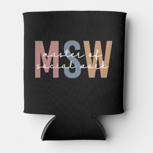 MSW Master of Social Work Retro Afstuderen Blikjeskoeler (Voorkant)