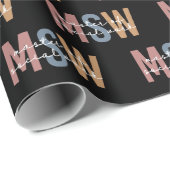 MSW Master of Social Work Retro Afstuderen Cadeaupapier (Rol Hoek)