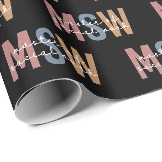 MSW Master of Social Work Retro Afstuderen Cadeaupapier (Rol Hoek)