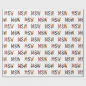 MSW Master of Social Work Retro Afstuderen Cadeaupapier (Vlak)