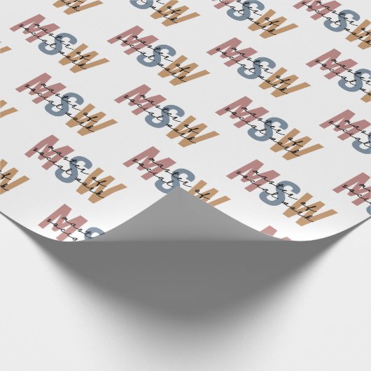 MSW Master of Social Work Retro Afstuderen Cadeaupapier (Hoek)