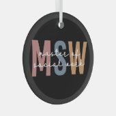 MSW Master of Social Work Retro Afstuderen Glas Ornament (Voorkant Rechts)