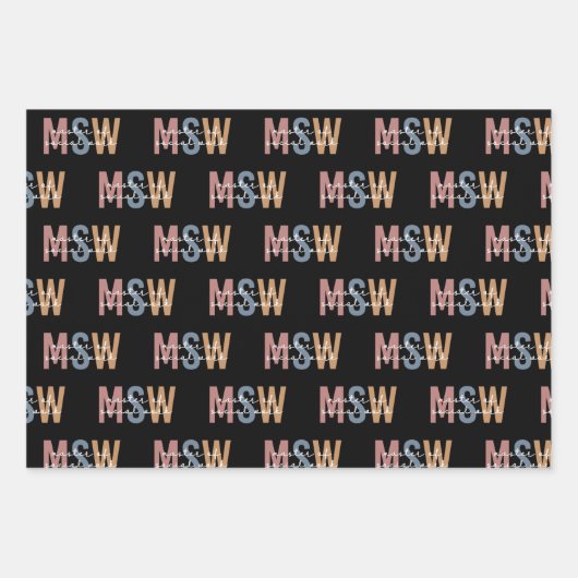 MSW Master of Social Work Retro Afstuderen Inpakpapier Vel (Voorkant 2)