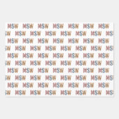 MSW Master of Social Work Retro Afstuderen Inpakpapier Vel (Voorkant 3)