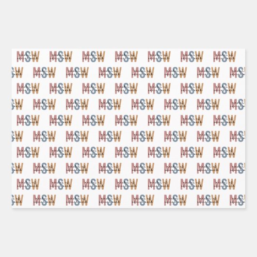 MSW Master of Social Work Retro Afstuderen Inpakpapier Vel (Voorkant 3)