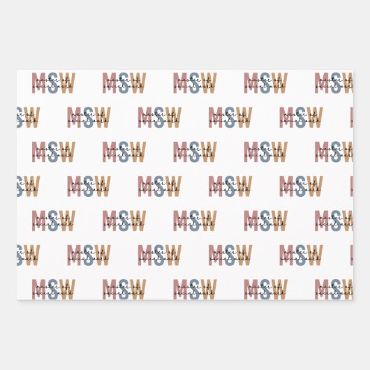 MSW Master of Social Work Retro Afstuderen Inpakpapier Vel (Voorkant)