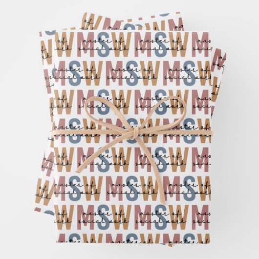 MSW Master of Social Work Retro Afstuderen Inpakpapier Vel (In situ)