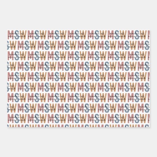 MSW Master of Social Work Retro Afstuderen Inpakpapier Vel (Voorkant)