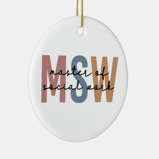 MSW Master of Social Work Retro Afstuderen Keramisch Ornament (Rechts)