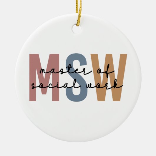 MSW Master of Social Work Retro Afstuderen Keramisch Ornament (Voorkant)