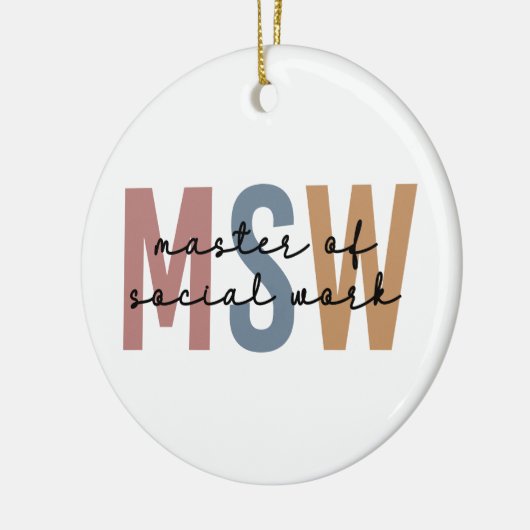 MSW Master of Social Work Retro Afstuderen Keramisch Ornament (Links)