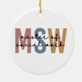 MSW Master of Social Work Retro Afstuderen Keramisch Ornament (Achterkant)