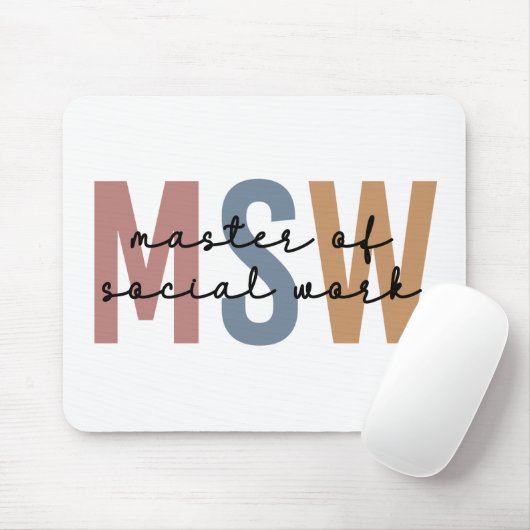 MSW Master of Social Work Retro Afstuderen Muismat (Met muis)