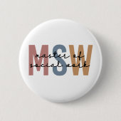 MSW Master of Social Work Retro Afstuderen Ronde Button 5,7 Cm (Voorkant)