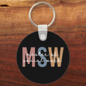 MSW Master of Social Work Retro Afstuderen Sleutelhanger (Voorkant)