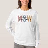 MSW Master of Social Work Retro Afstuderen T-shirt (Voorkant)