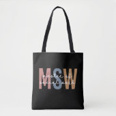 MSW Master of Social Work Retro Afstuderen Tote Bag (Voorkant)