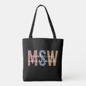 MSW Master of Social Work Retro Afstuderen Tote Bag (Achterkant)