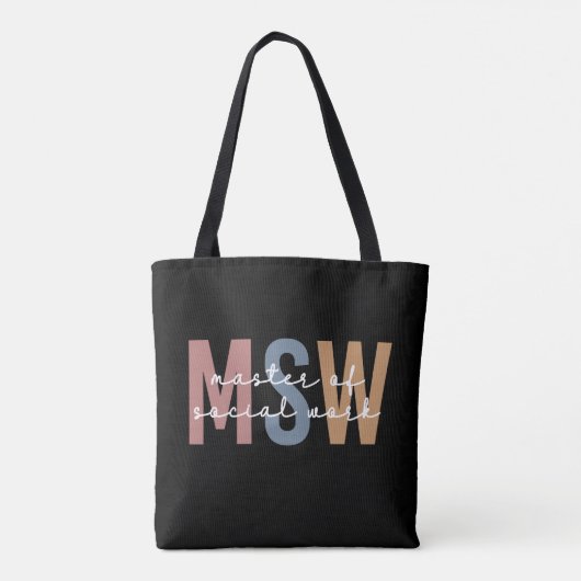 MSW Master of Social Work Retro Afstuderen Tote Bag (Achterkant)