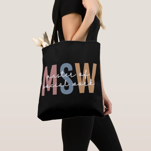 MSW Master of Social Work Retro Afstuderen Tote Bag (Dichtbij)