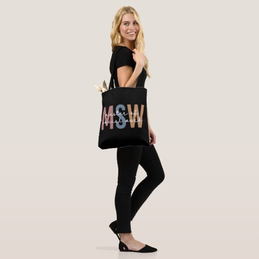 MSW Master of Social Work Retro Afstuderen Tote Bag (Op model)