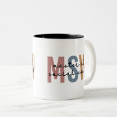 MSW Master of Social Work Retro Afstuderen Tweekleurige Koffiemok (Voorkant rechts)