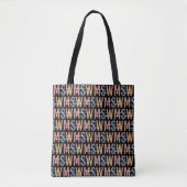 MSW Master of Social Work Retro Patroon Tote Bag (Voorkant)