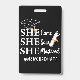 MSW Masterdiploma Master Sociaal Werk Afgestudeerd Badge