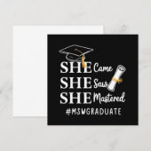 MSW Masterdiploma Master Sociaal Werk Afgestudeerd Kaart (Voorkant / Achterkant)