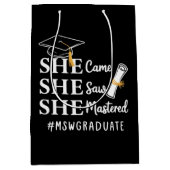 MSW Masterdiploma Master Sociaal Werk Afgestudeerd Medium Cadeauzakje (Voorkant)