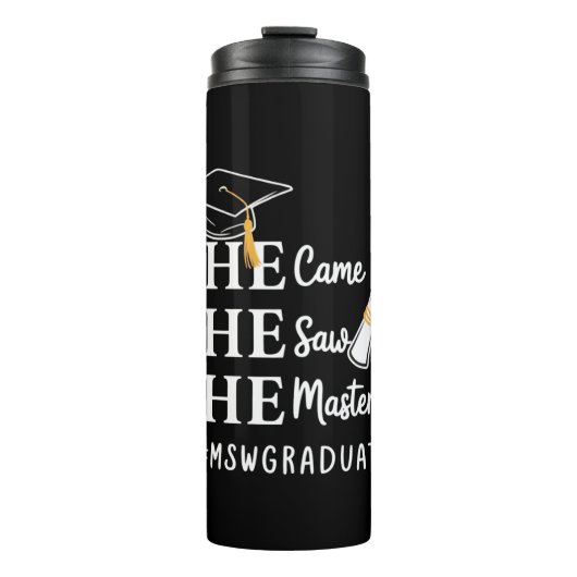 MSW Masterdiploma Master Sociaal Werk Afgestudeerd Thermosbeker (Voorkant)