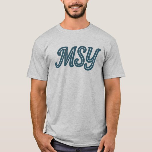 MSY New Orleans Airport Code – Louis Armstrong Int T-shirt (Voorkant)