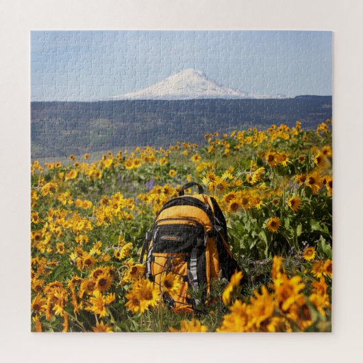 Mt Adams | Gele rugzak | Balsamroot 20x20 Legpuzzel (Verticaal)